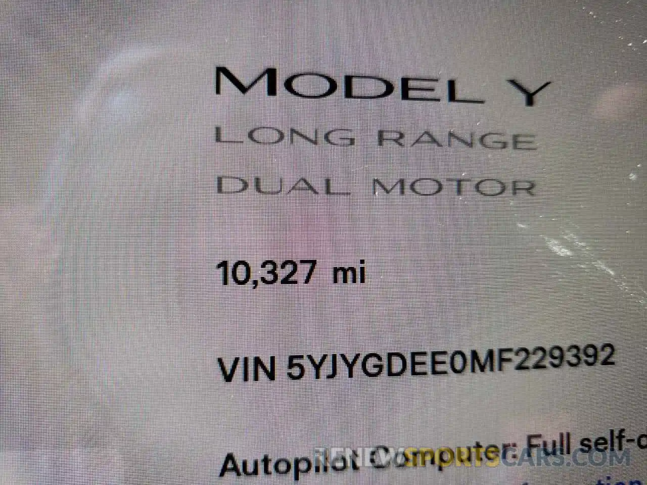 8 Photograph of a damaged car 5YJYGDEE0MF229392 TESLA MODEL Y 2021