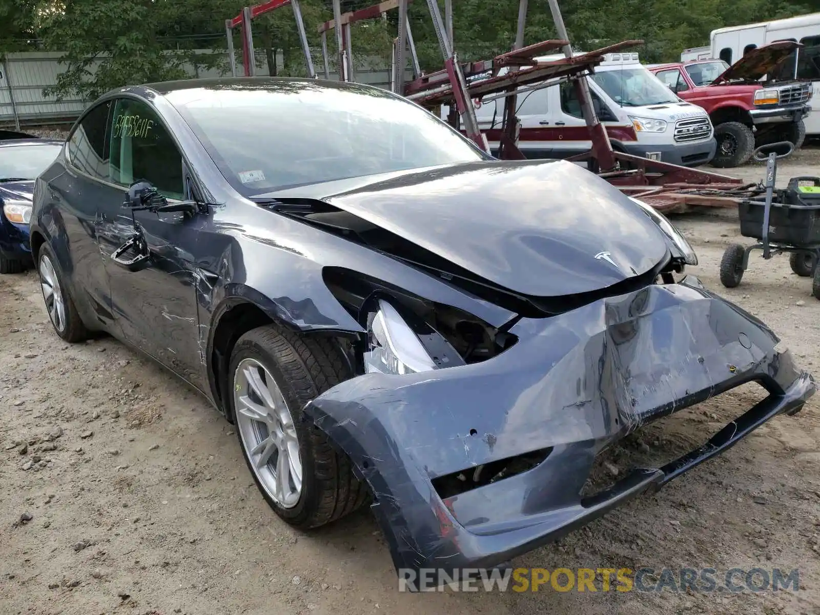 1 Photograph of a damaged car 5YJYGDEE0MF233541 TESLA MODEL Y 2021