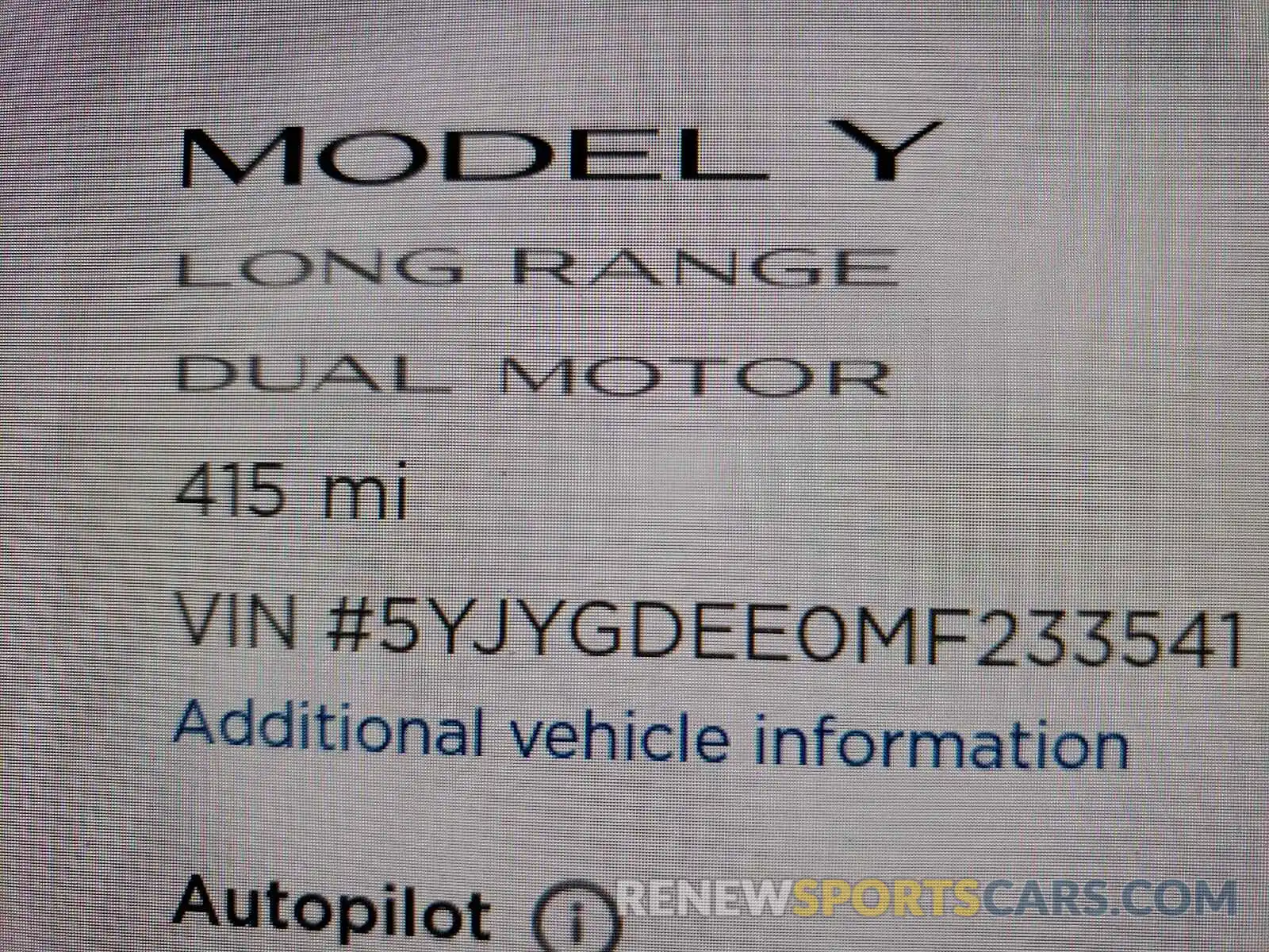 8 Фотография поврежденного автомобиля 5YJYGDEE0MF233541 TESLA MODEL Y 2021