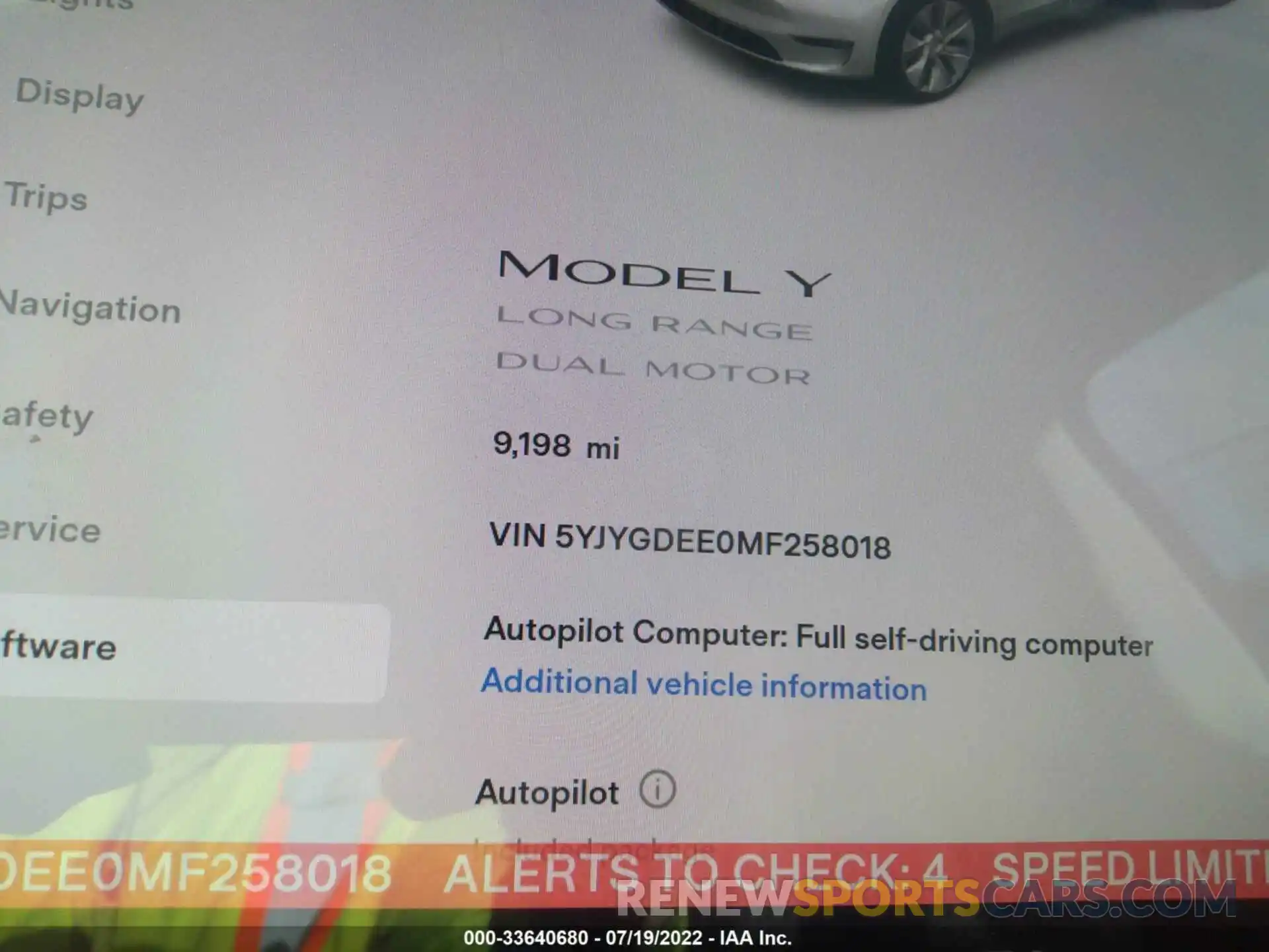 7 Фотография поврежденного автомобиля 5YJYGDEE0MF258018 TESLA MODEL Y 2021