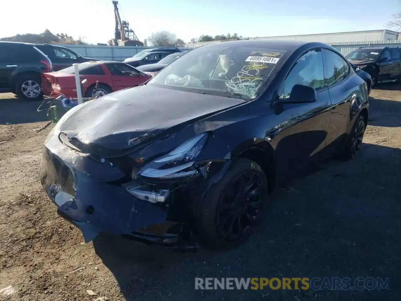 2 Фотография поврежденного автомобиля 5YJYGDEE0MF268516 TESLA MODEL Y 2021