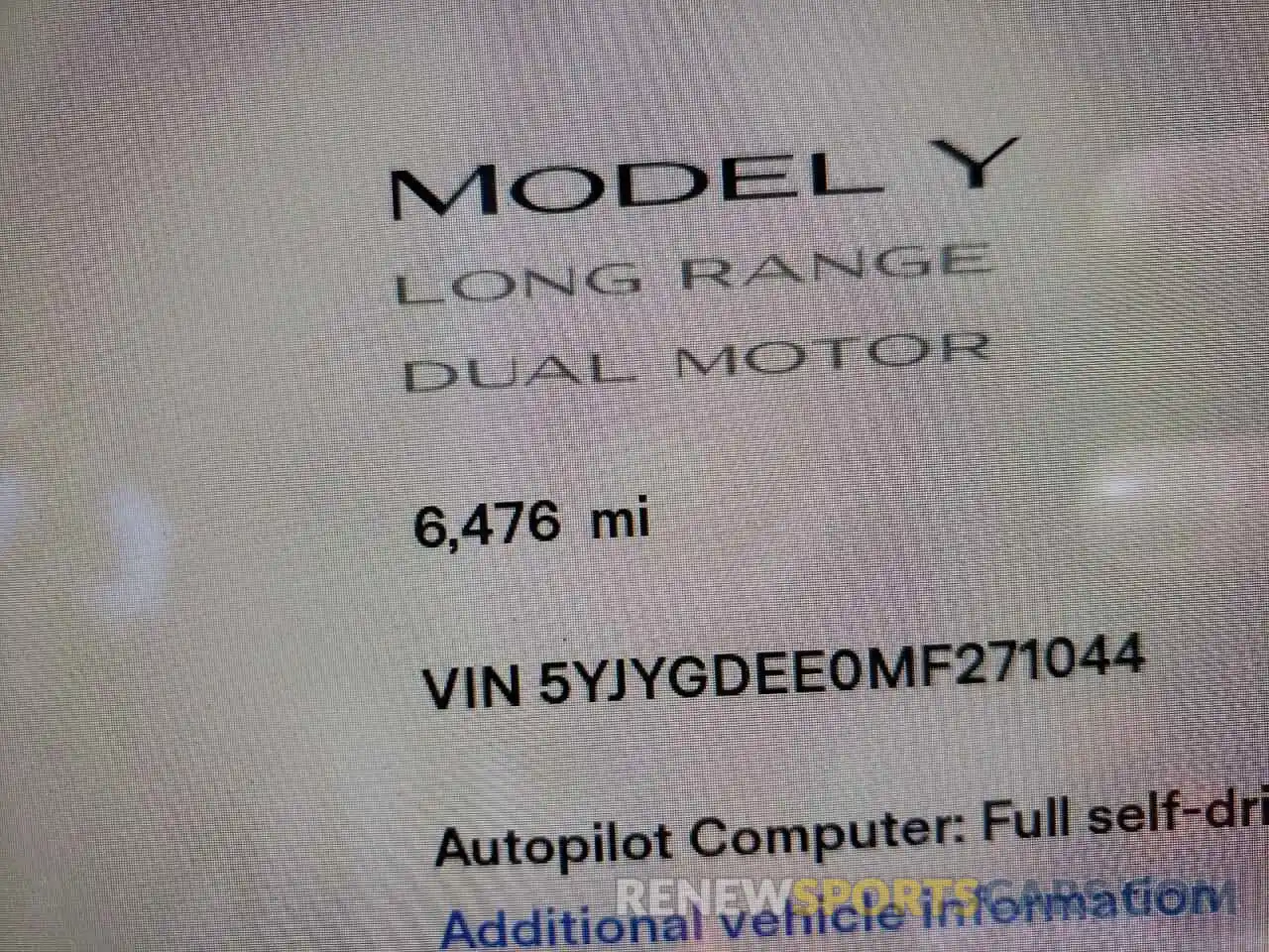 8 Фотография поврежденного автомобиля 5YJYGDEE0MF271044 TESLA MODEL Y 2021