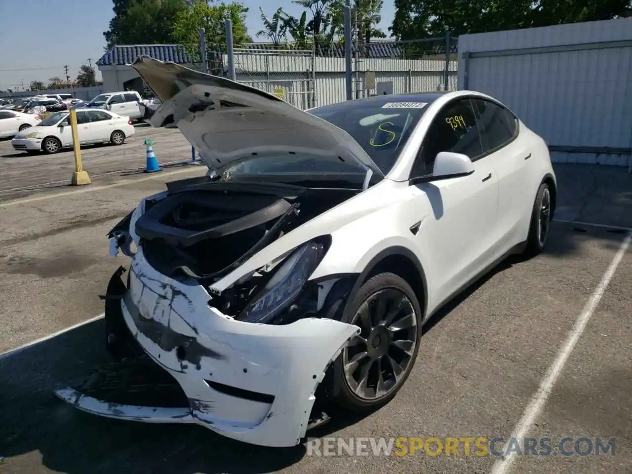 2 Photograph of a damaged car 5YJYGDEE0MF272422 TESLA MODEL Y 2021