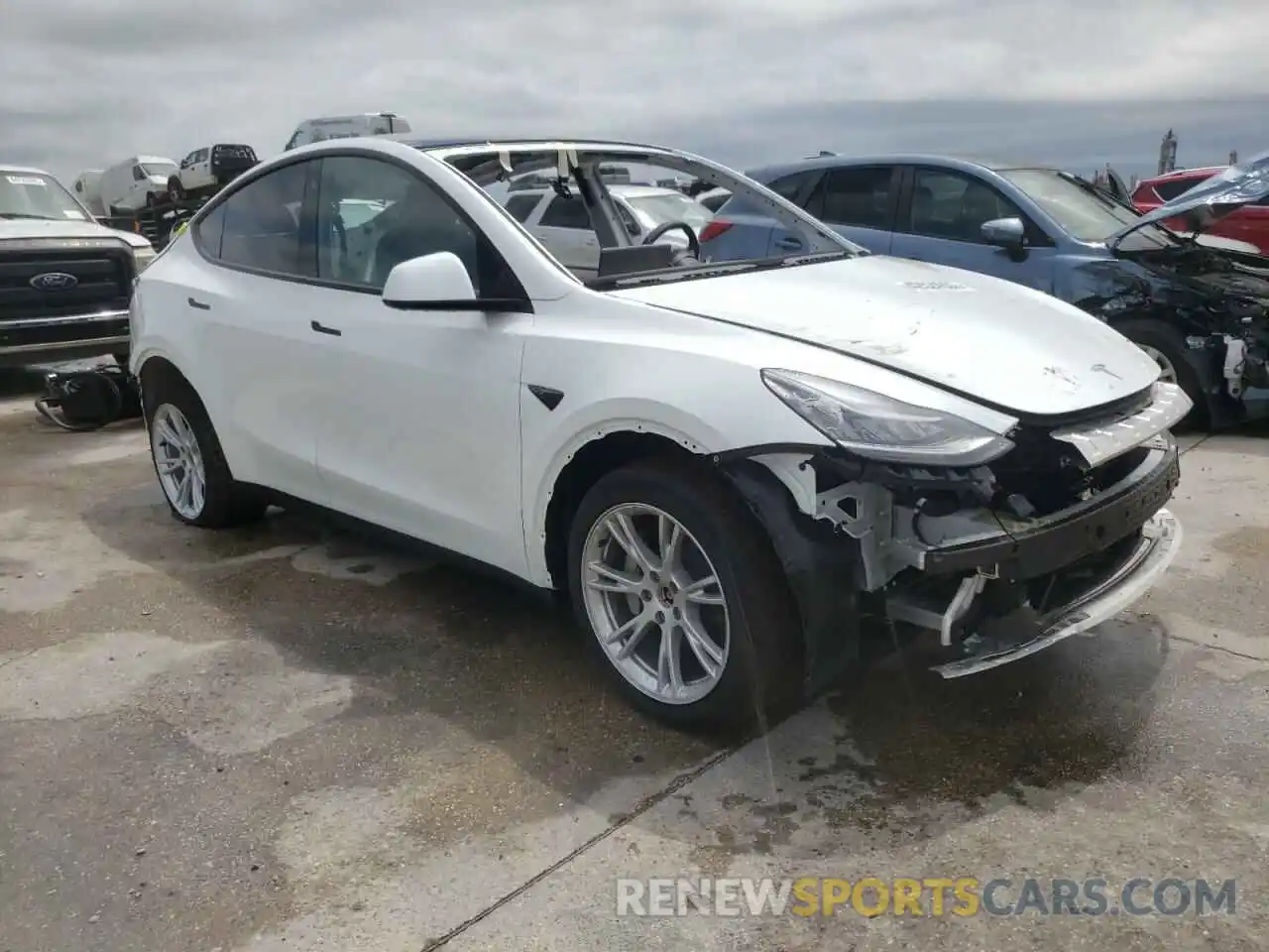 1 Photograph of a damaged car 5YJYGDEE0MF296302 TESLA MODEL Y 2021