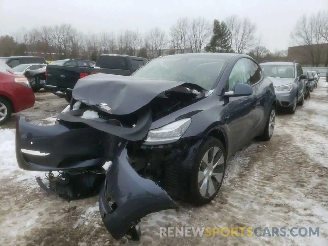 2 Photograph of a damaged car 5YJYGDEE0MF297501 TESLA MODEL Y 2021