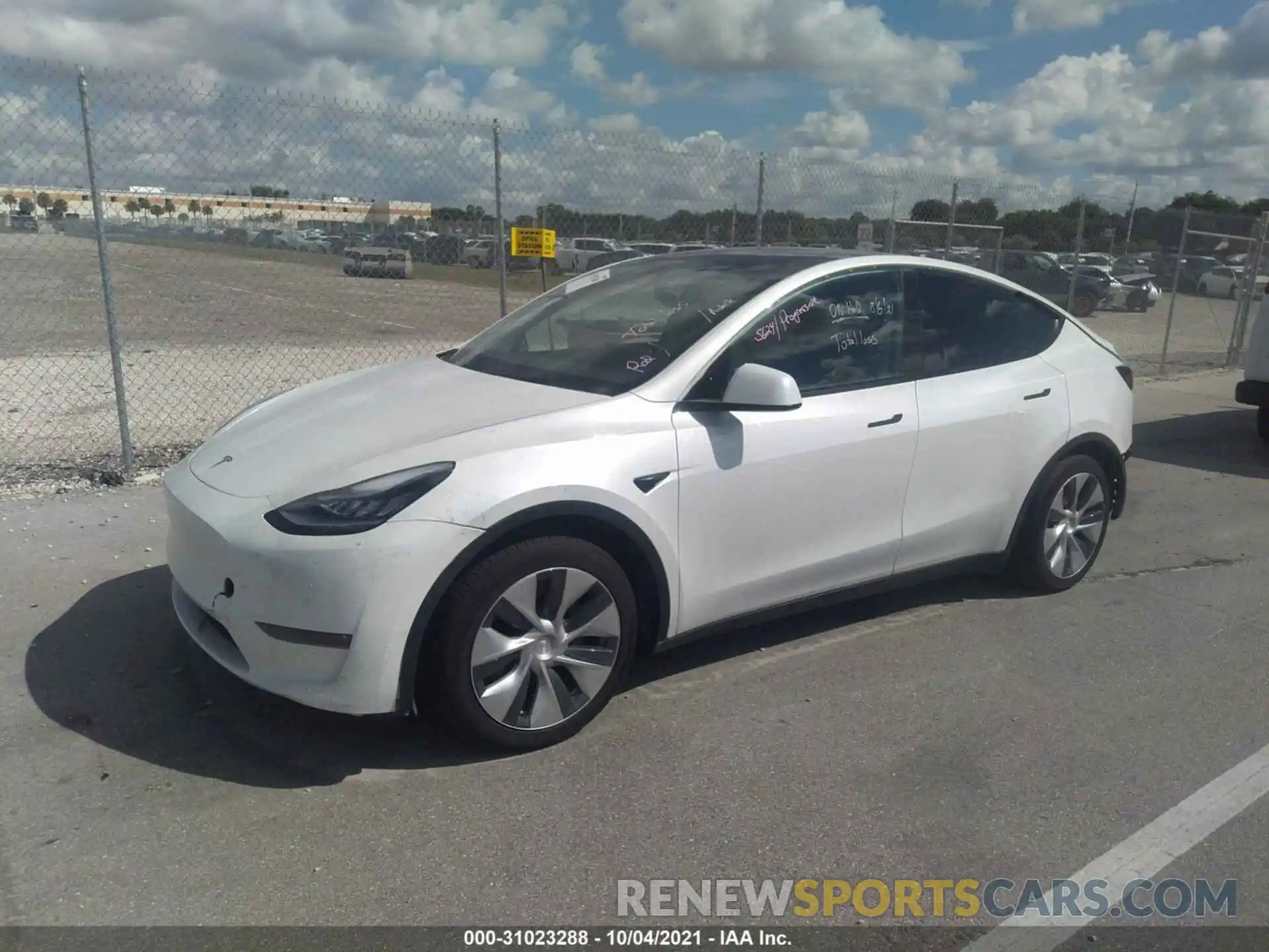 2 Photograph of a damaged car 5YJYGDEE1MF066185 TESLA MODEL Y 2021