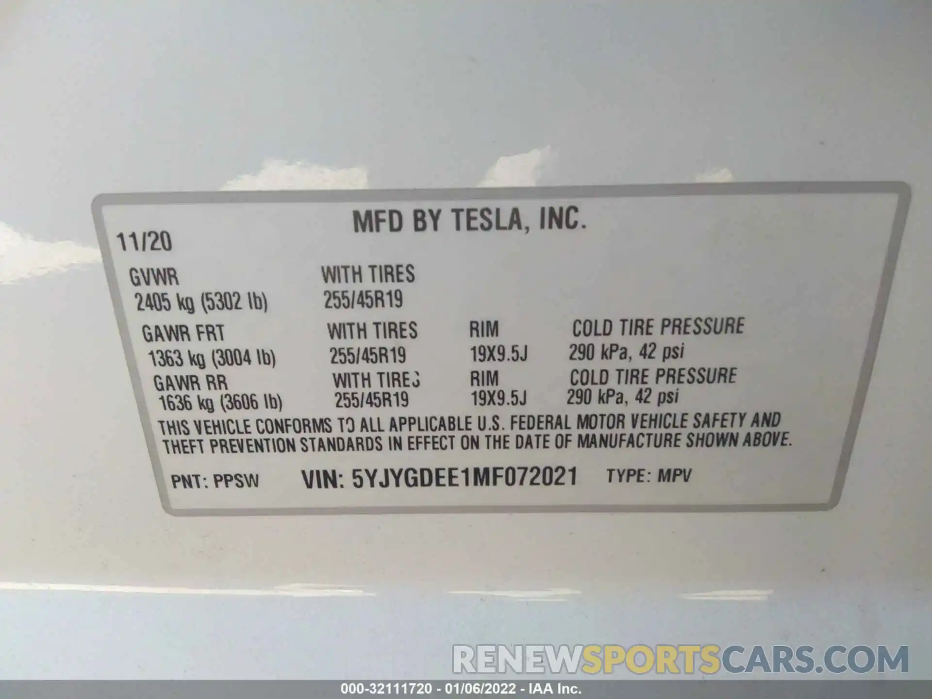 9 Photograph of a damaged car 5YJYGDEE1MF072021 TESLA MODEL Y 2021