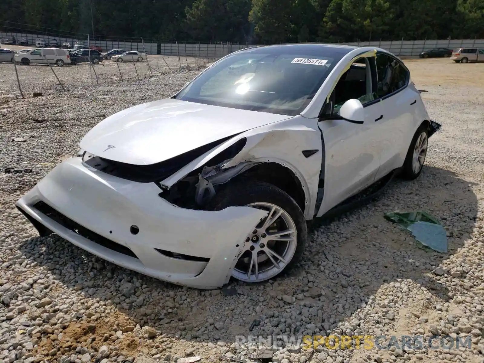 2 Photograph of a damaged car 5YJYGDEE1MF072746 TESLA MODEL Y 2021