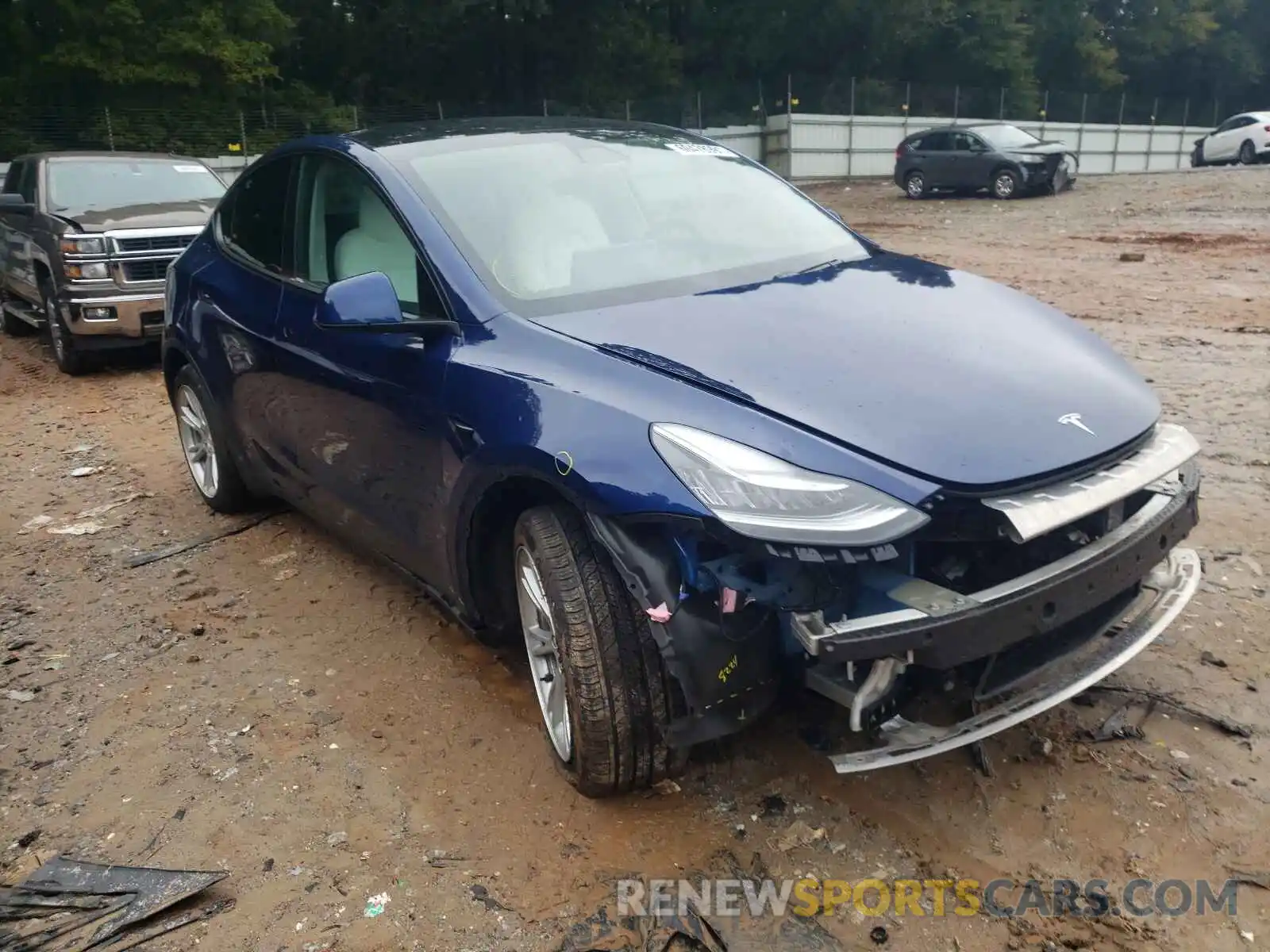 1 Photograph of a damaged car 5YJYGDEE1MF074738 TESLA MODEL Y 2021