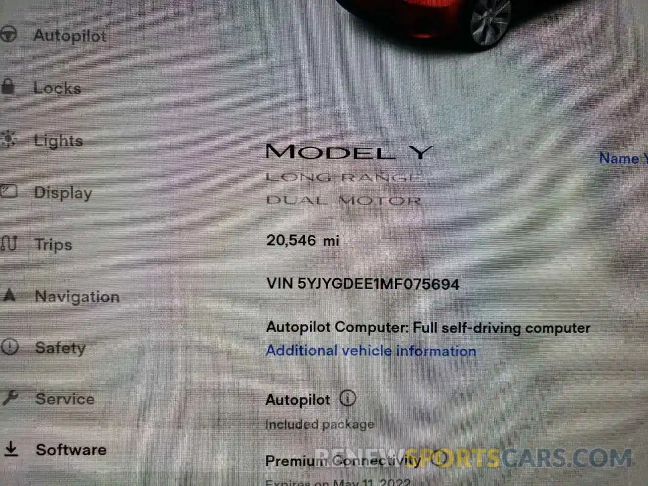 8 Фотография поврежденного автомобиля 5YJYGDEE1MF075694 TESLA MODEL Y 2021