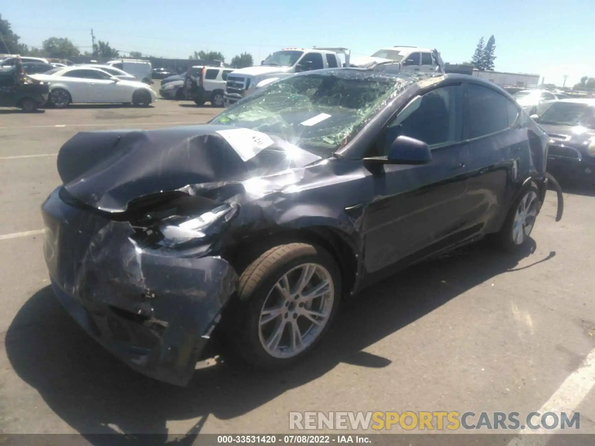 2 Photograph of a damaged car 5YJYGDEE1MF077333 TESLA MODEL Y 2021