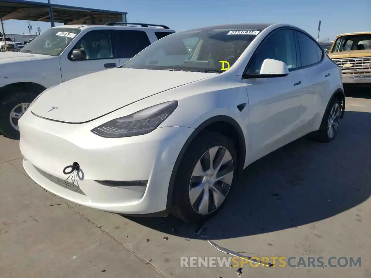 2 Фотография поврежденного автомобиля 5YJYGDEE1MF085996 TESLA MODEL Y 2021