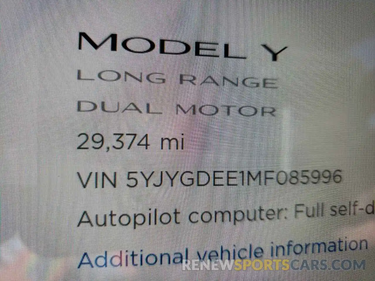 8 Фотография поврежденного автомобиля 5YJYGDEE1MF085996 TESLA MODEL Y 2021