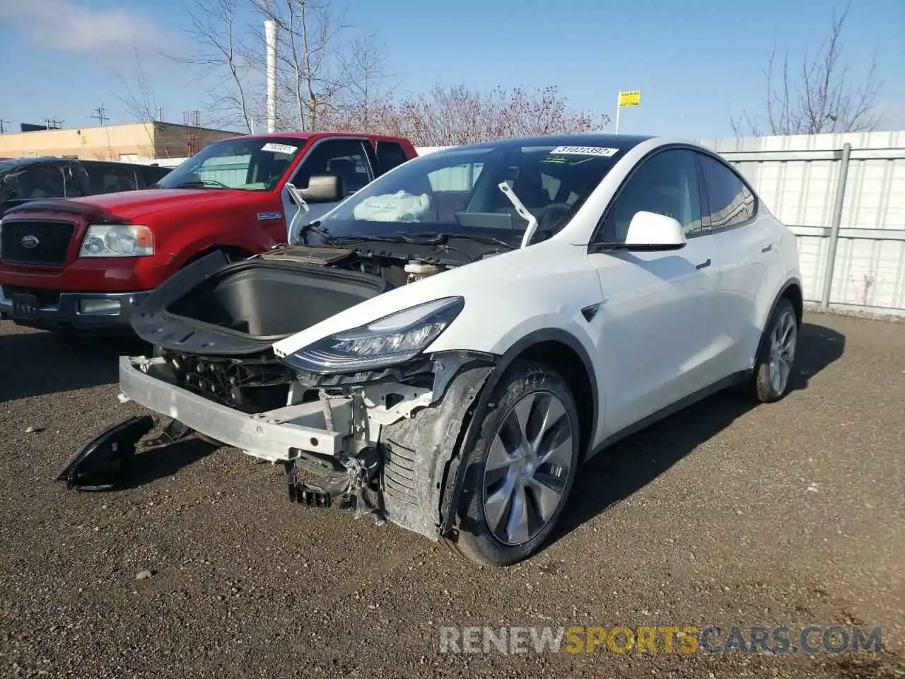 2 Photograph of a damaged car 5YJYGDEE1MF088428 TESLA MODEL Y 2021