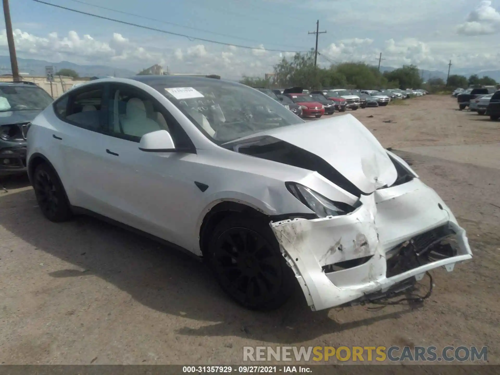 1 Photograph of a damaged car 5YJYGDEE1MF091281 TESLA MODEL Y 2021