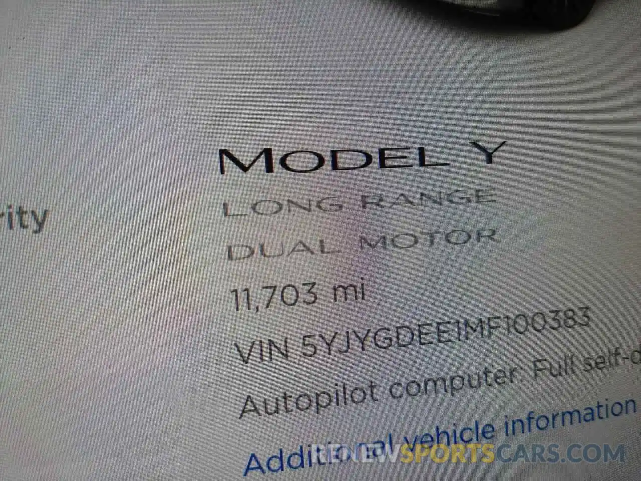 8 Photograph of a damaged car 5YJYGDEE1MF100383 TESLA MODEL Y 2021