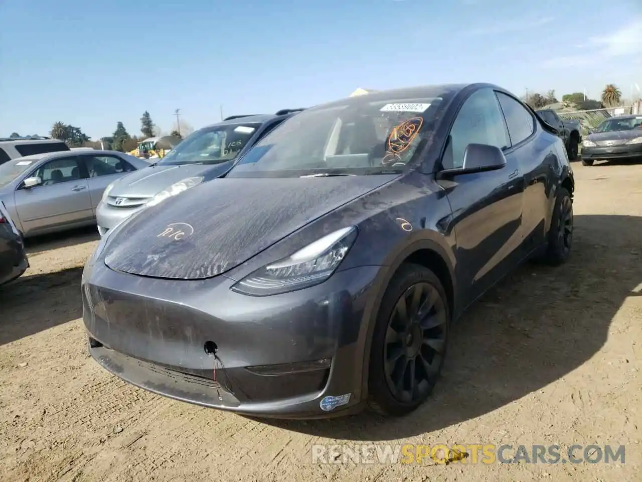 2 Photograph of a damaged car 5YJYGDEE1MF102022 TESLA MODEL Y 2021