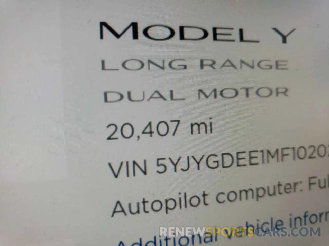 8 Фотография поврежденного автомобиля 5YJYGDEE1MF102022 TESLA MODEL Y 2021