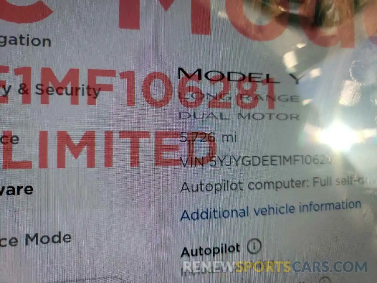 8 Photograph of a damaged car 5YJYGDEE1MF106281 TESLA MODEL Y 2021