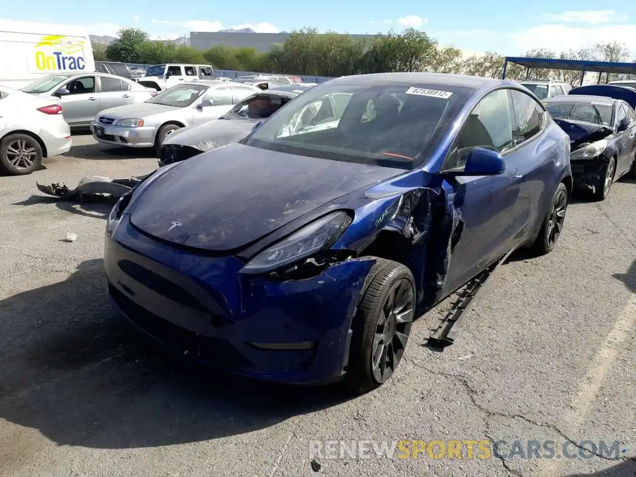 2 Photograph of a damaged car 5YJYGDEE1MF120651 TESLA MODEL Y 2021