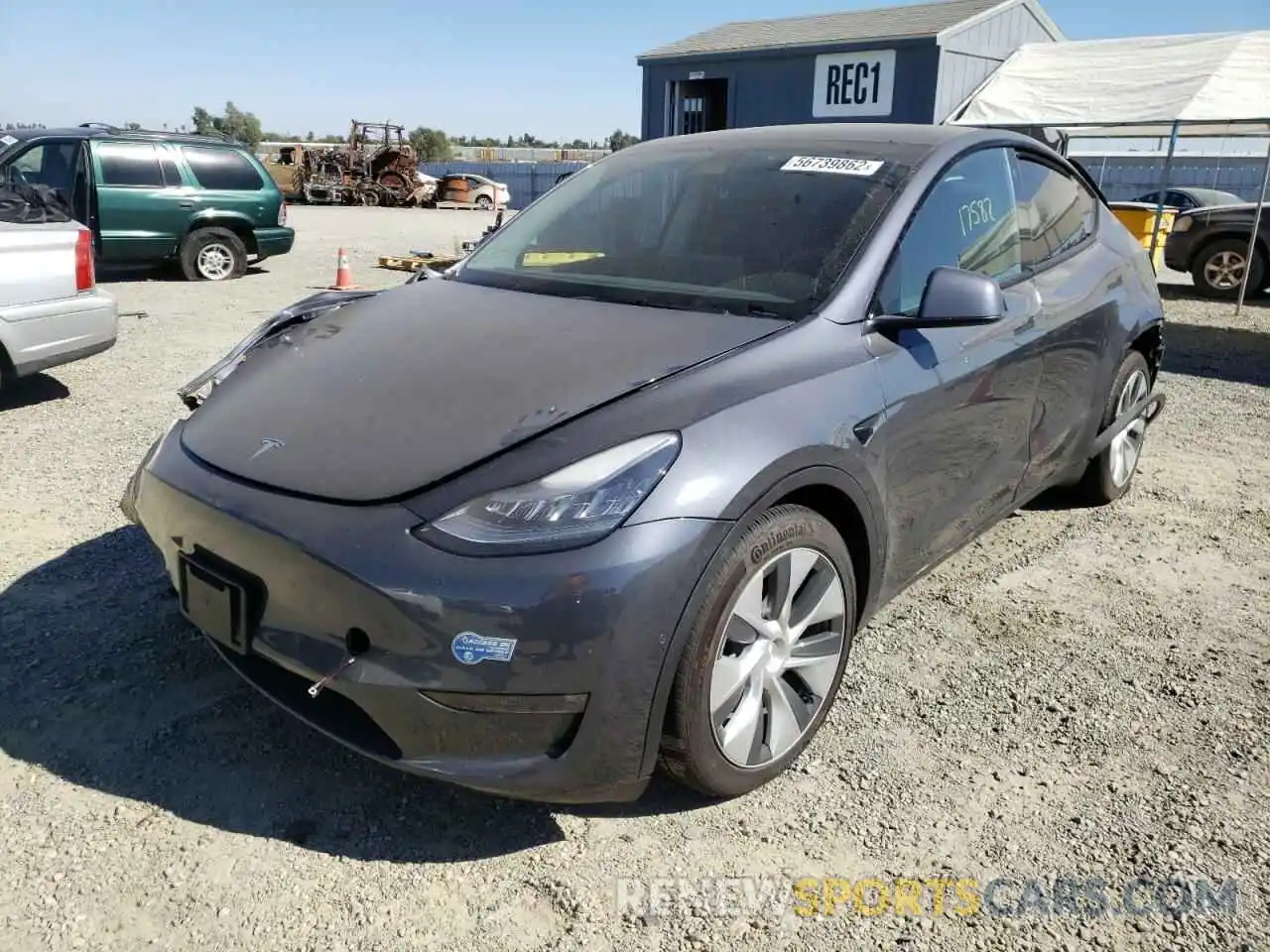 2 Photograph of a damaged car 5YJYGDEE1MF140611 TESLA MODEL Y 2021