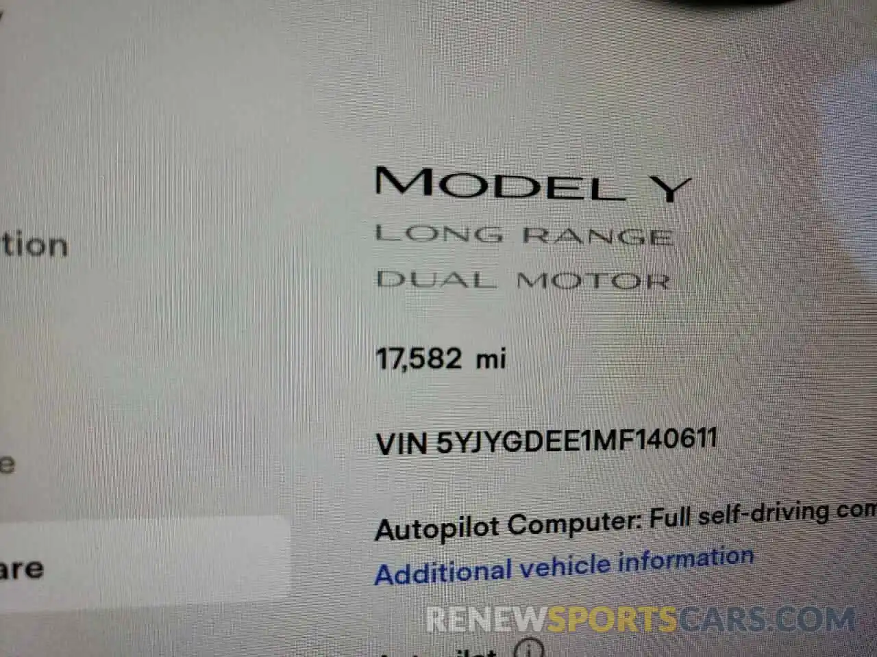 8 Photograph of a damaged car 5YJYGDEE1MF140611 TESLA MODEL Y 2021