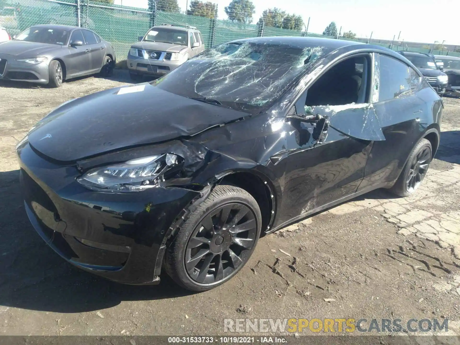 2 Фотография поврежденного автомобиля 5YJYGDEE1MF141483 TESLA MODEL Y 2021