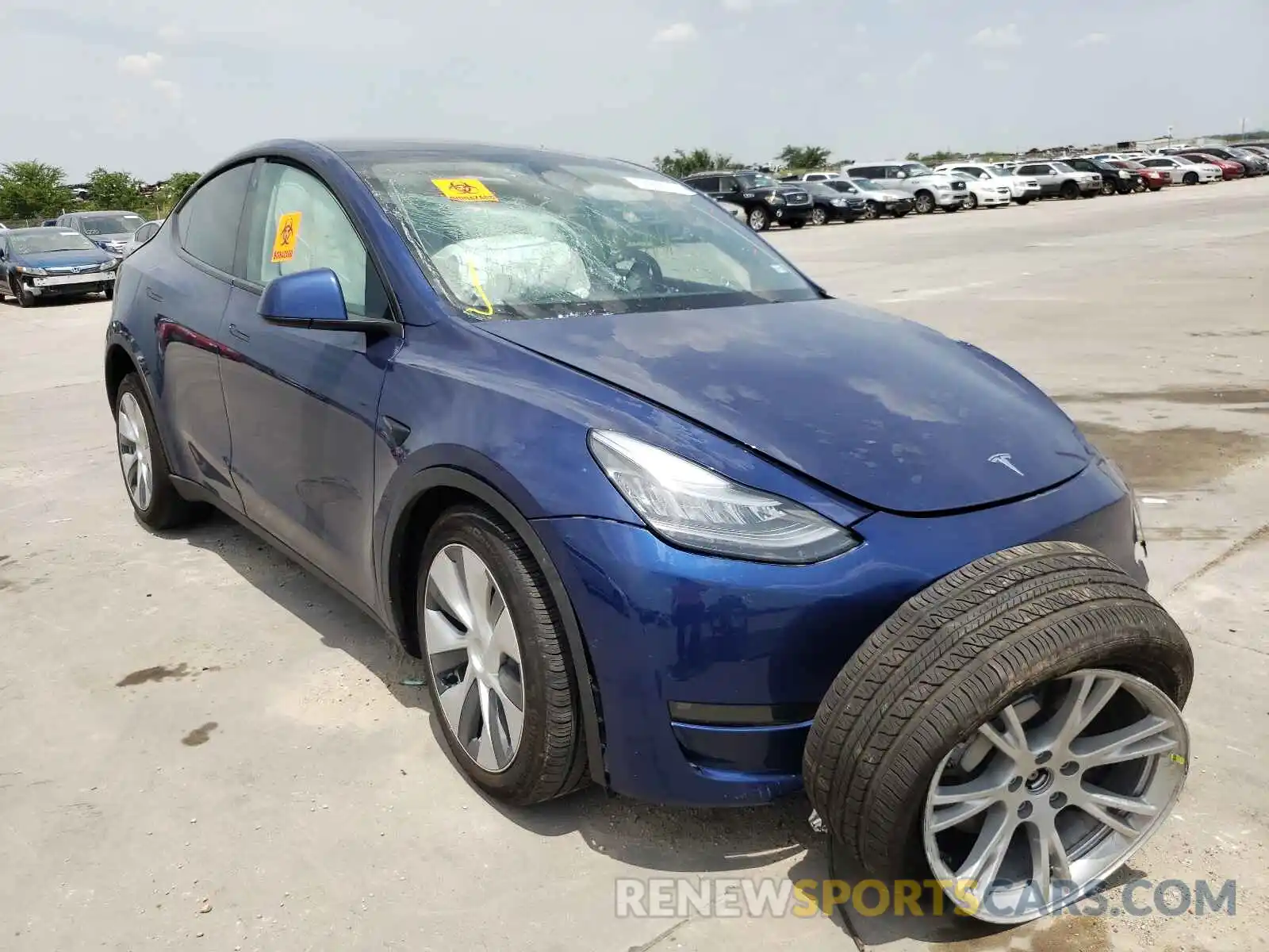 1 Photograph of a damaged car 5YJYGDEE1MF142133 TESLA MODEL Y 2021