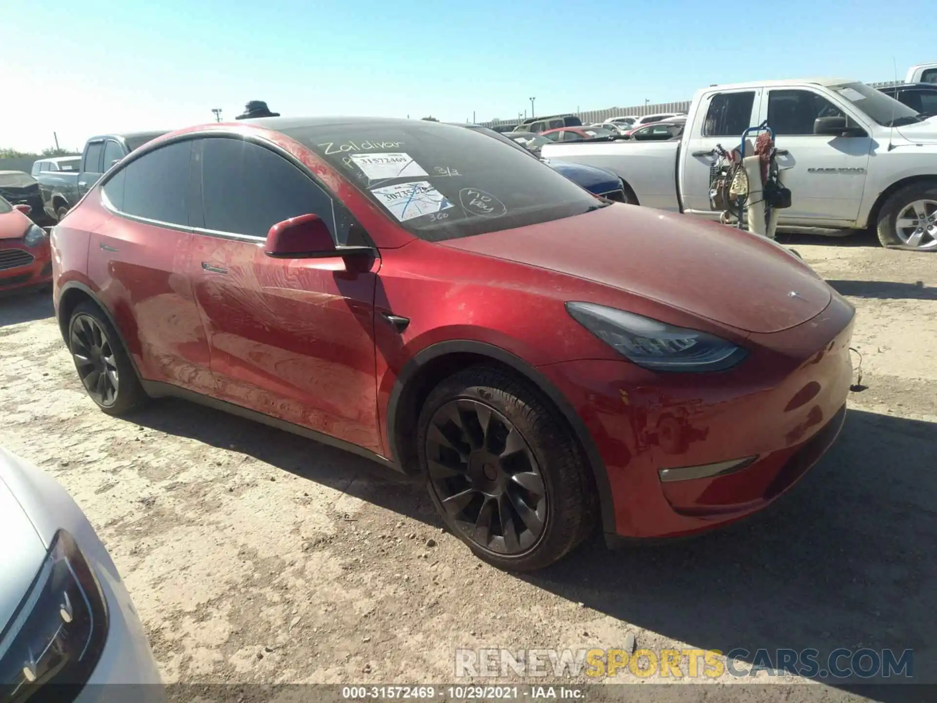 1 Photograph of a damaged car 5YJYGDEE1MF144495 TESLA MODEL Y 2021