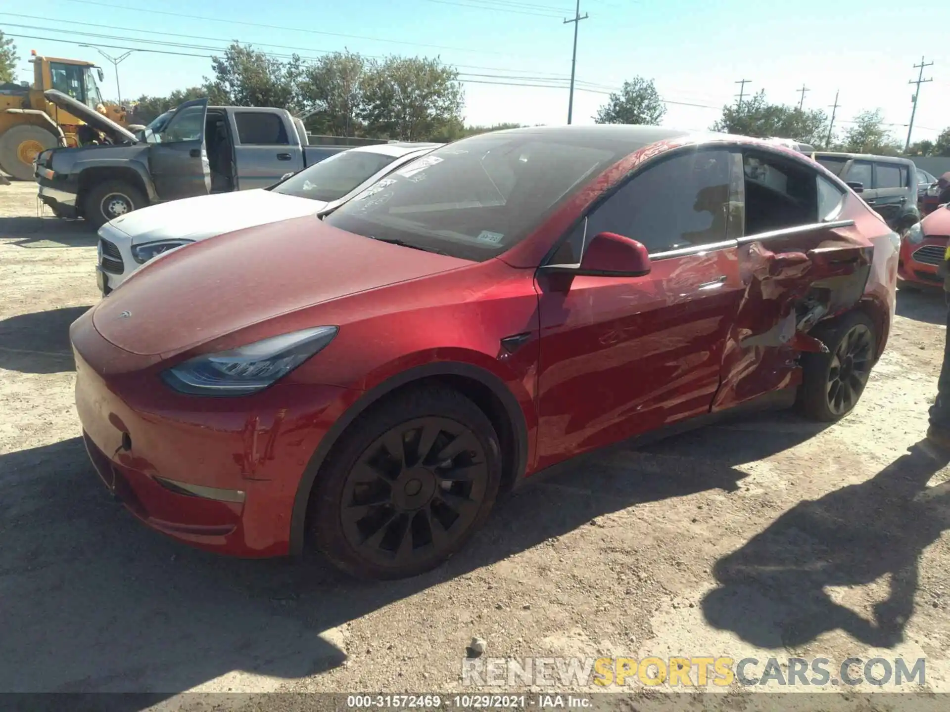 2 Photograph of a damaged car 5YJYGDEE1MF144495 TESLA MODEL Y 2021