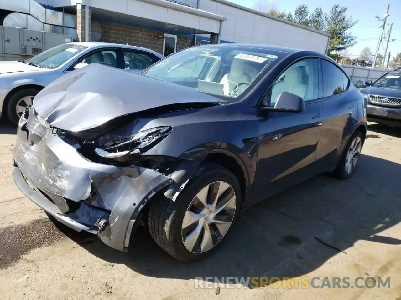 2 Photograph of a damaged car 5YJYGDEE1MF144836 TESLA MODEL Y 2021