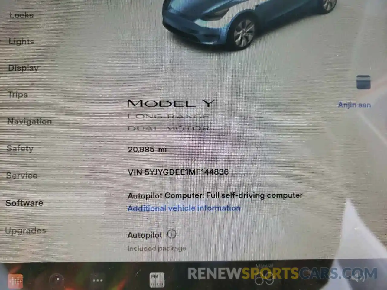 8 Photograph of a damaged car 5YJYGDEE1MF144836 TESLA MODEL Y 2021