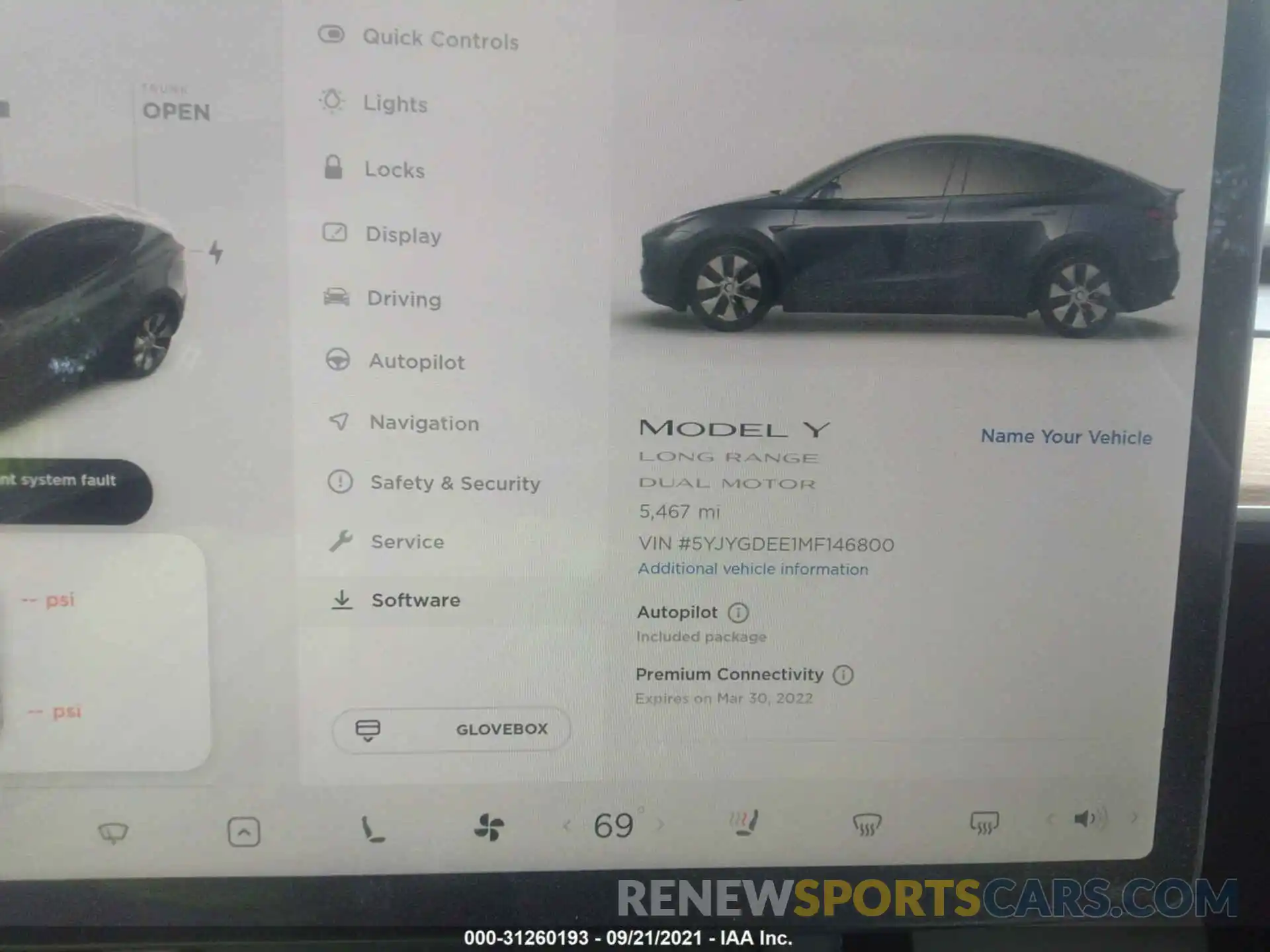 7 Фотография поврежденного автомобиля 5YJYGDEE1MF146800 TESLA MODEL Y 2021