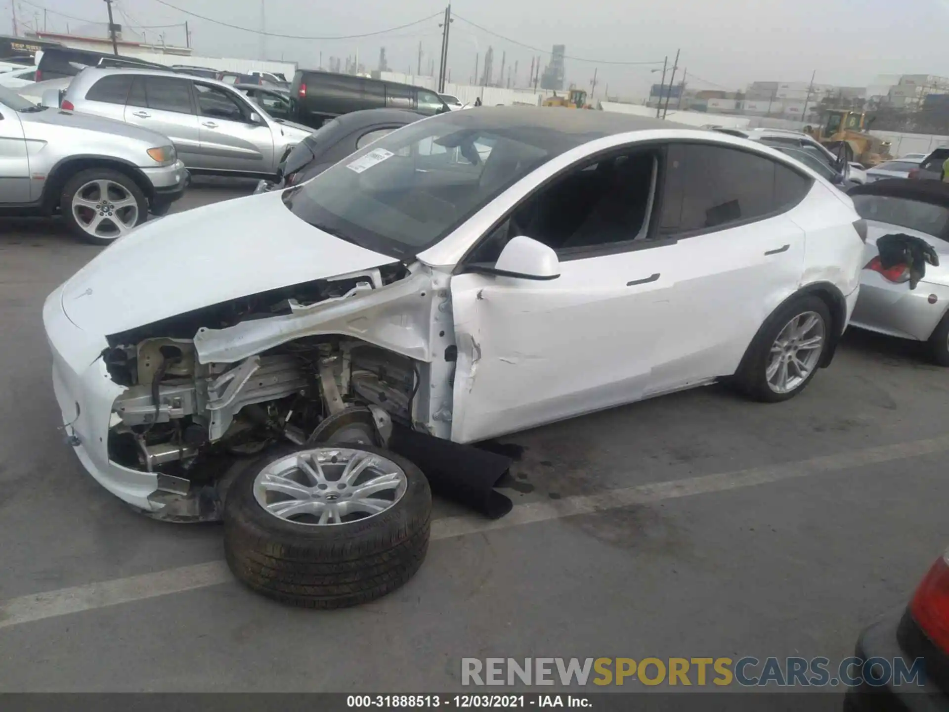 2 Photograph of a damaged car 5YJYGDEE1MF149633 TESLA MODEL Y 2021