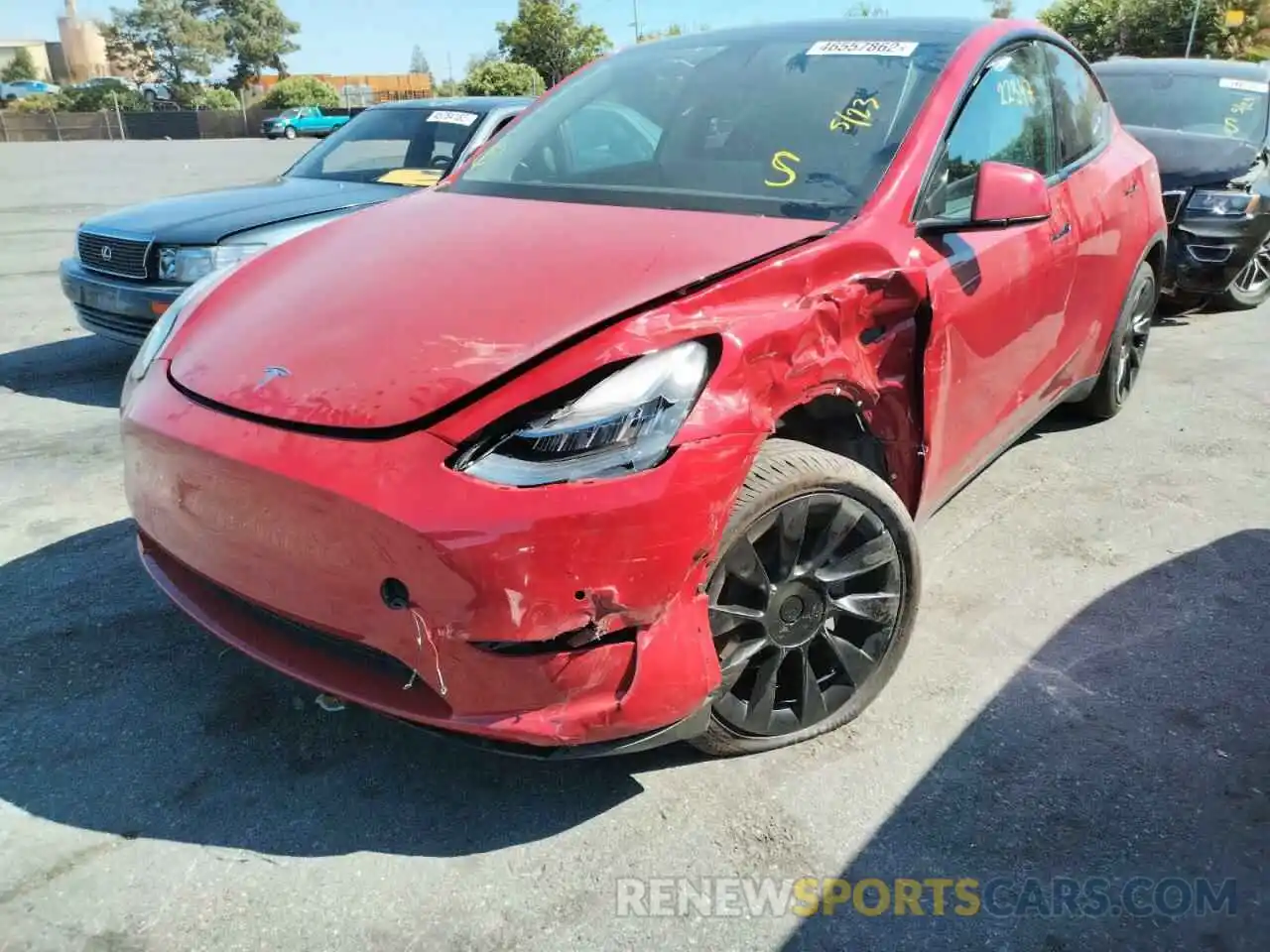 2 Фотография поврежденного автомобиля 5YJYGDEE1MF149907 TESLA MODEL Y 2021