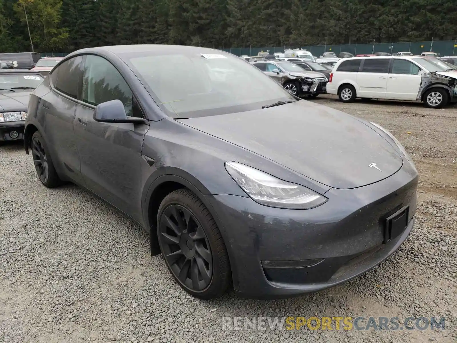 1 Photograph of a damaged car 5YJYGDEE1MF153374 TESLA MODEL Y 2021