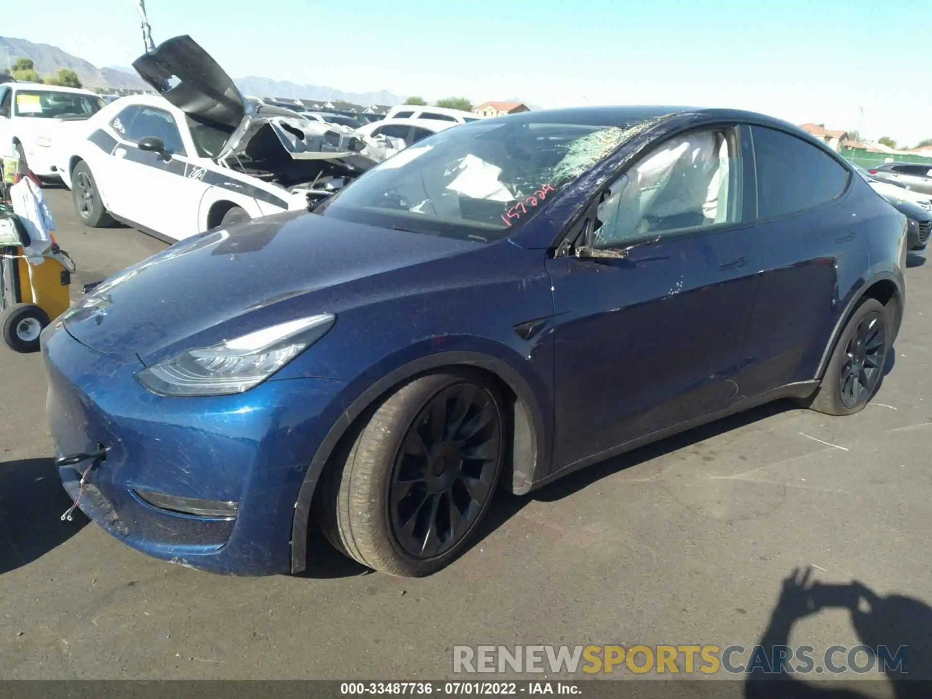 2 Photograph of a damaged car 5YJYGDEE1MF157229 TESLA MODEL Y 2021