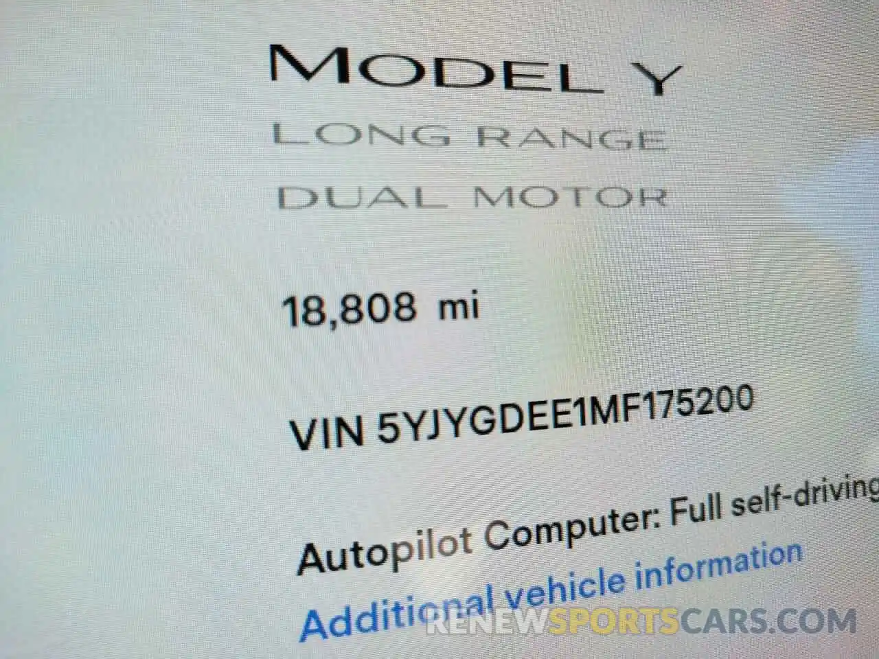 8 Фотография поврежденного автомобиля 5YJYGDEE1MF175200 TESLA MODEL Y 2021