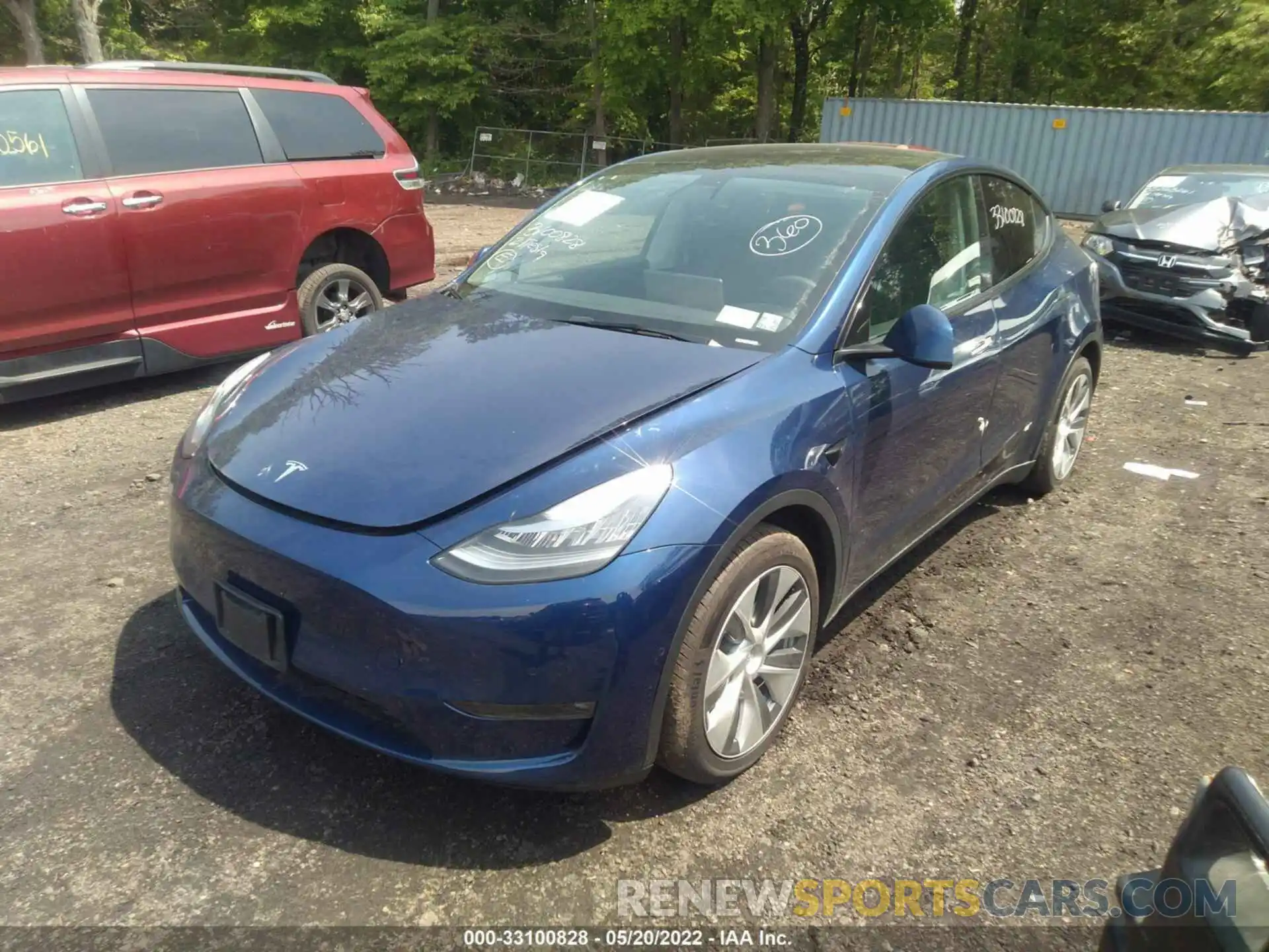 2 Photograph of a damaged car 5YJYGDEE1MF204923 TESLA MODEL Y 2021