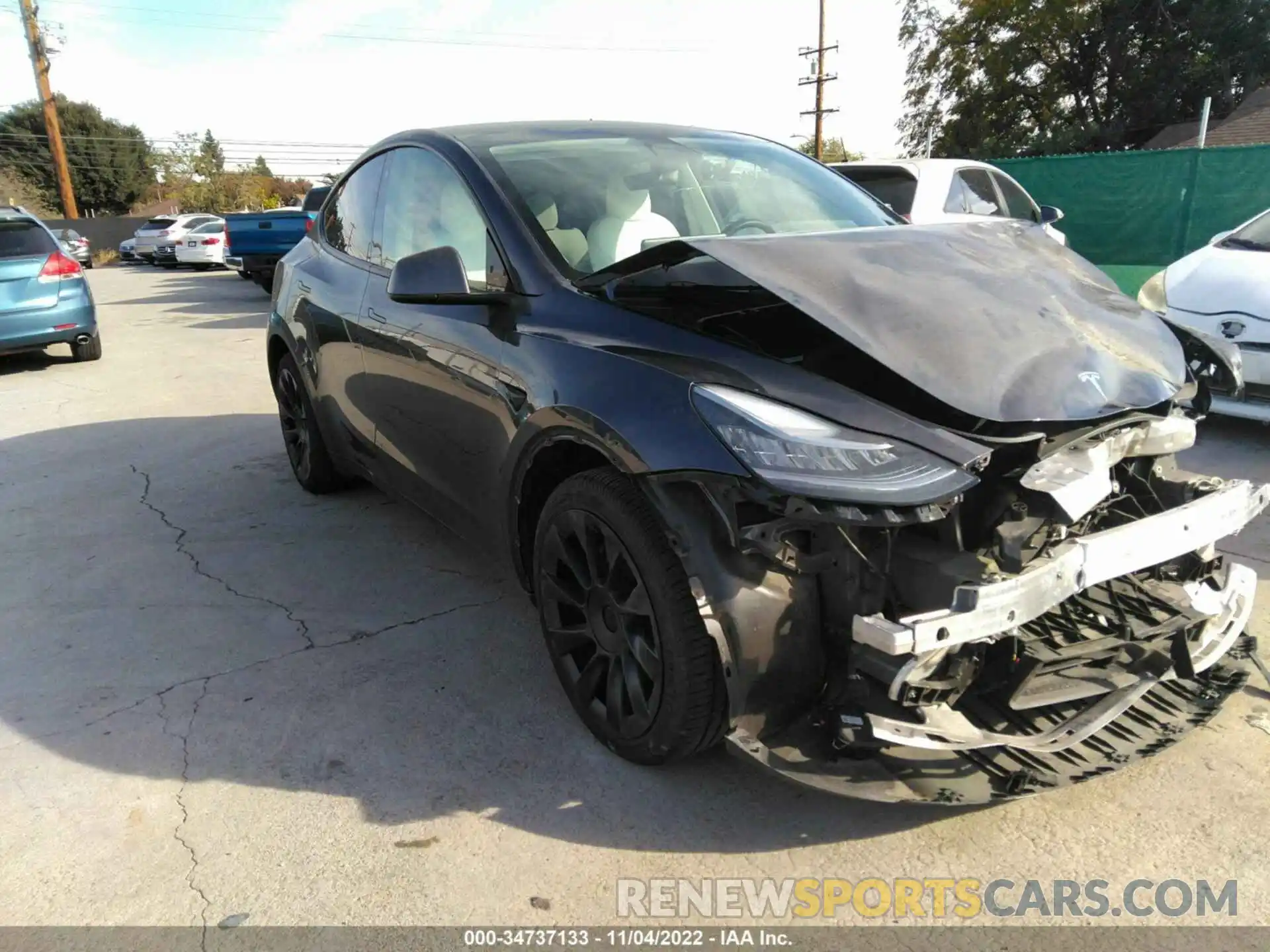 1 Photograph of a damaged car 5YJYGDEE1MF243186 TESLA MODEL Y 2021