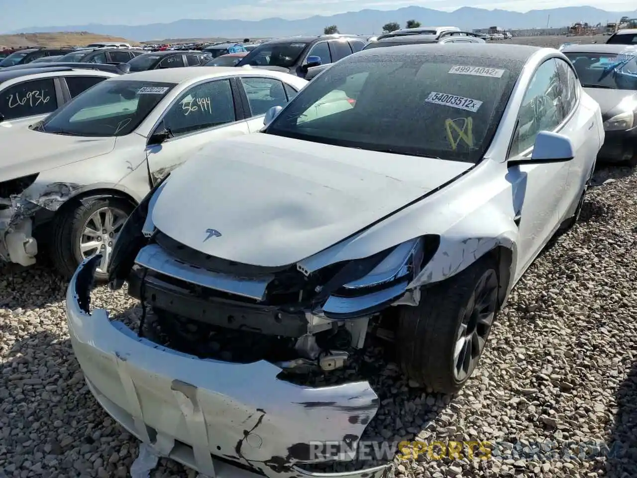 2 Photograph of a damaged car 5YJYGDEE1MF266760 TESLA MODEL Y 2021