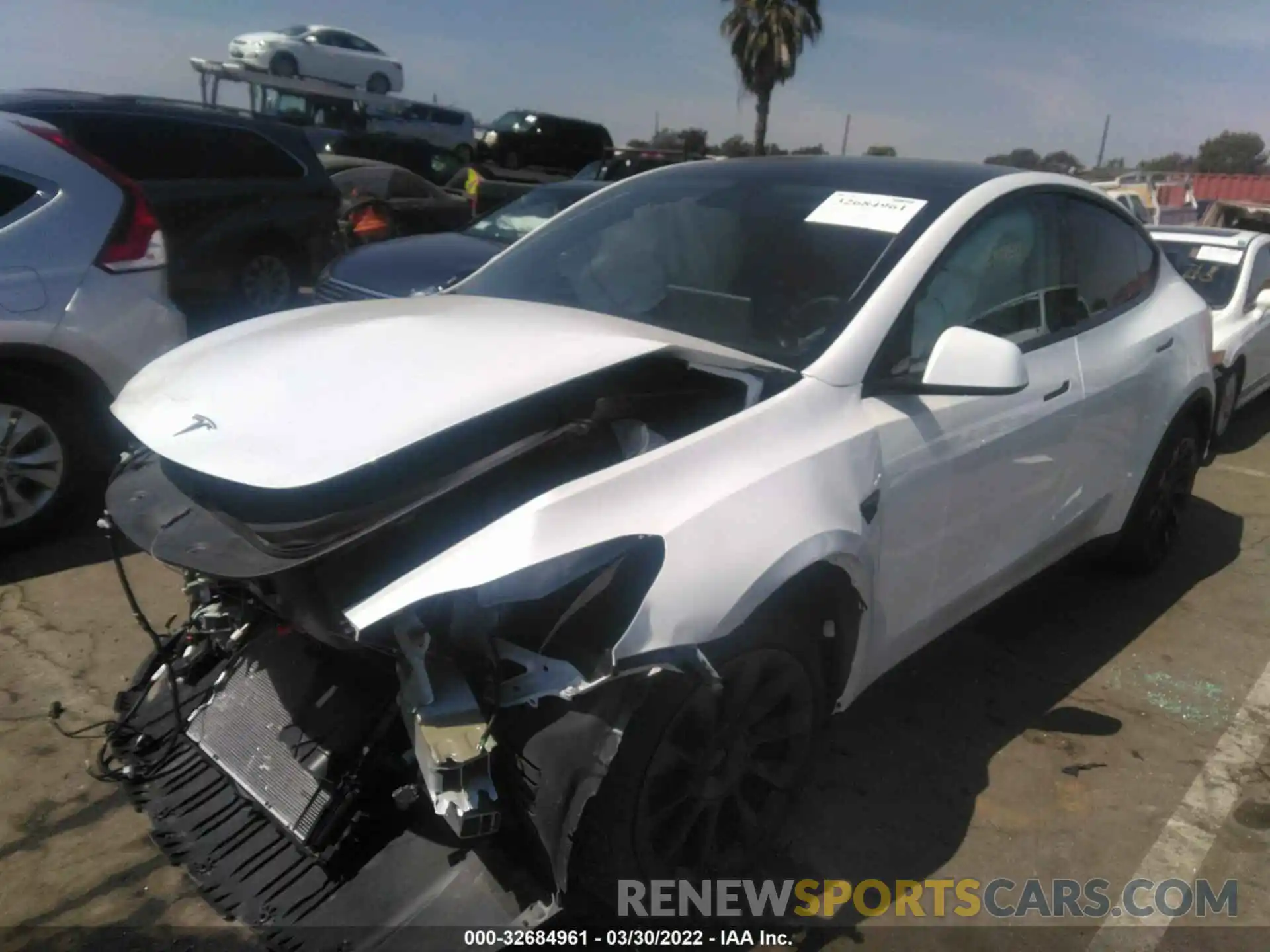 2 Photograph of a damaged car 5YJYGDEE1MF272090 TESLA MODEL Y 2021