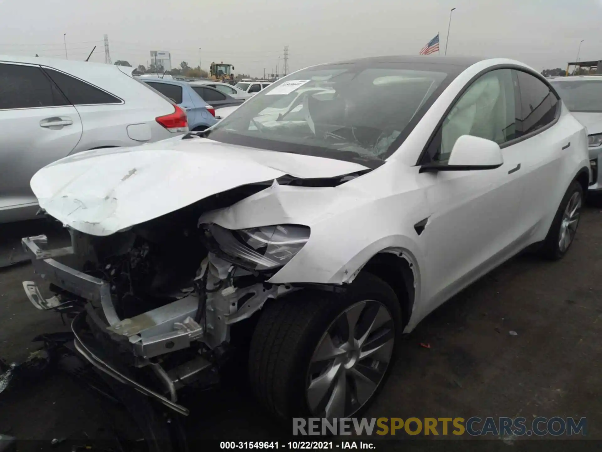 2 Photograph of a damaged car 5YJYGDEE1MF272588 TESLA MODEL Y 2021