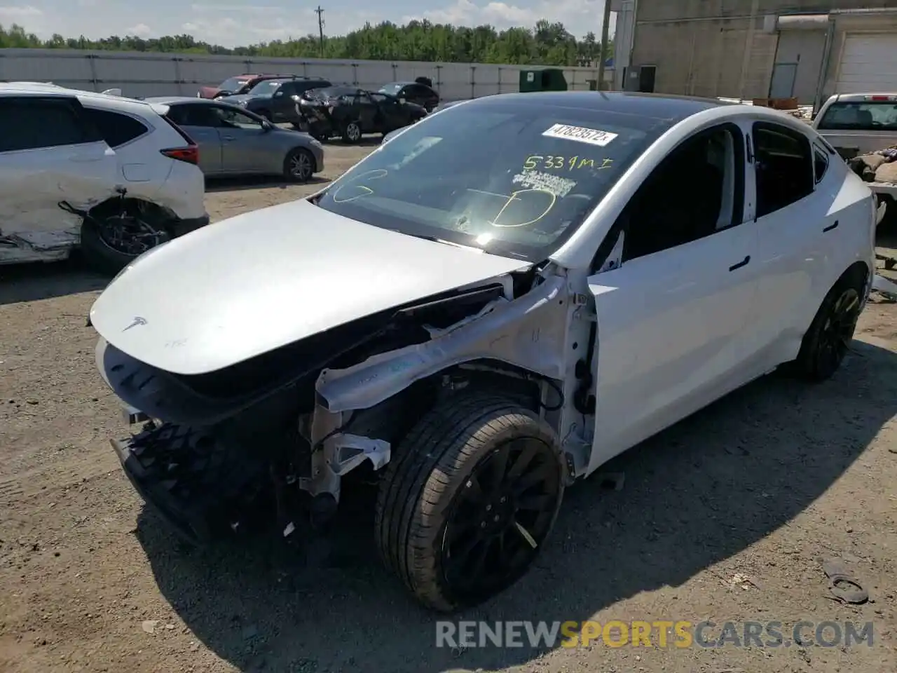 2 Photograph of a damaged car 5YJYGDEE1MF278634 TESLA MODEL Y 2021