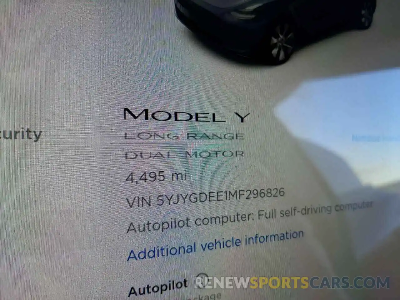 8 Photograph of a damaged car 5YJYGDEE1MF296826 TESLA MODEL Y 2021