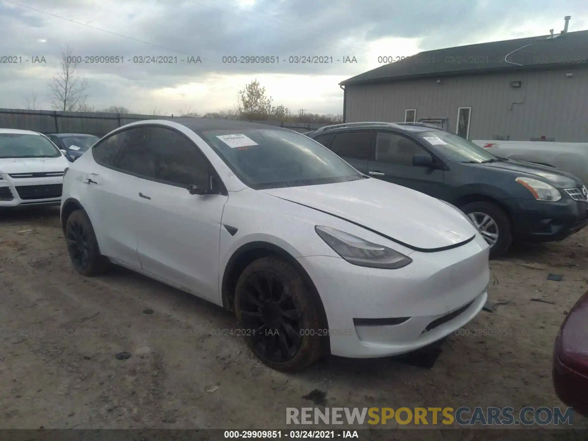 1 Photograph of a damaged car 5YJYGDEE2MF072383 TESLA MODEL Y 2021