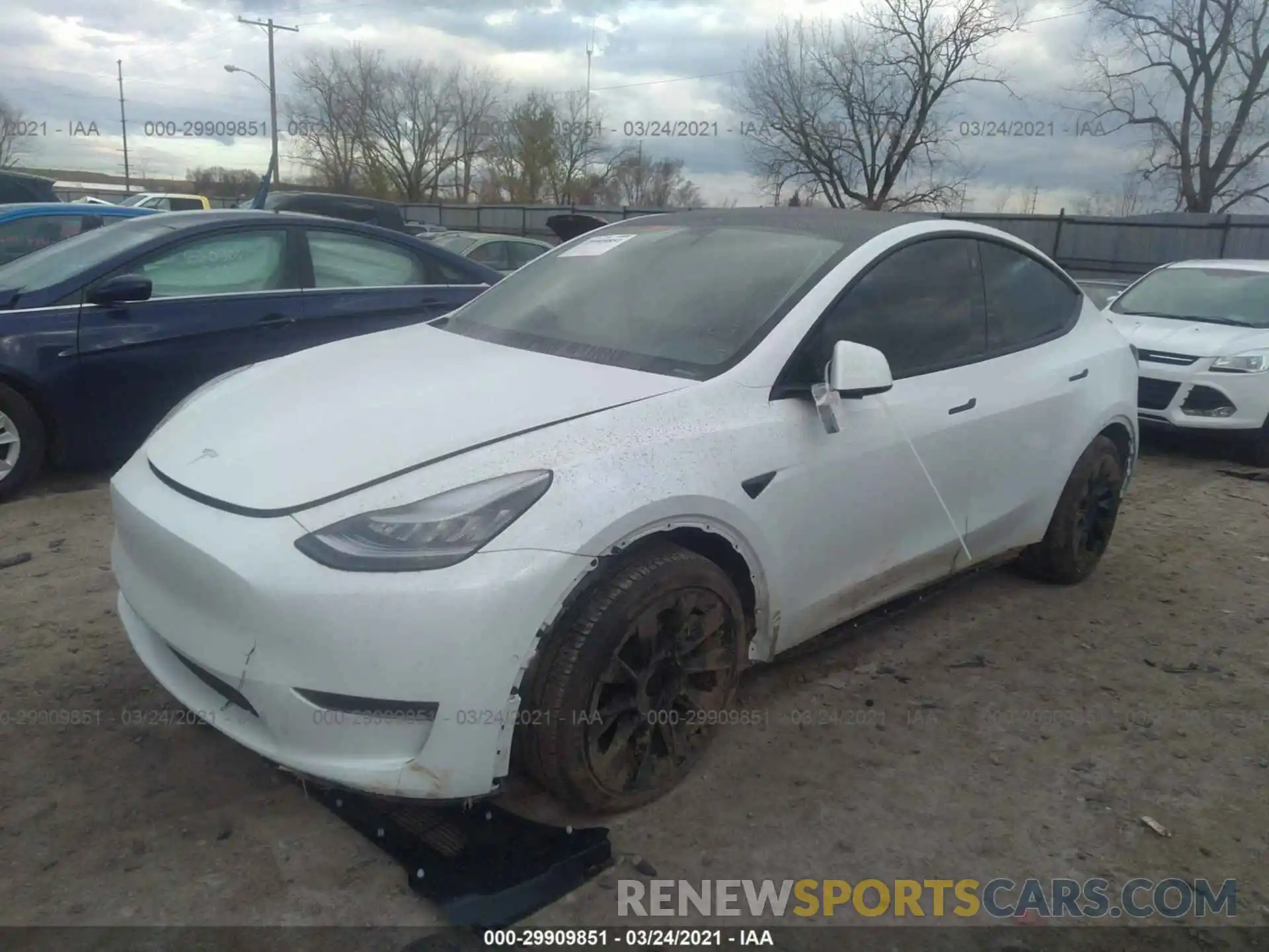 2 Фотография поврежденного автомобиля 5YJYGDEE2MF072383 TESLA MODEL Y 2021