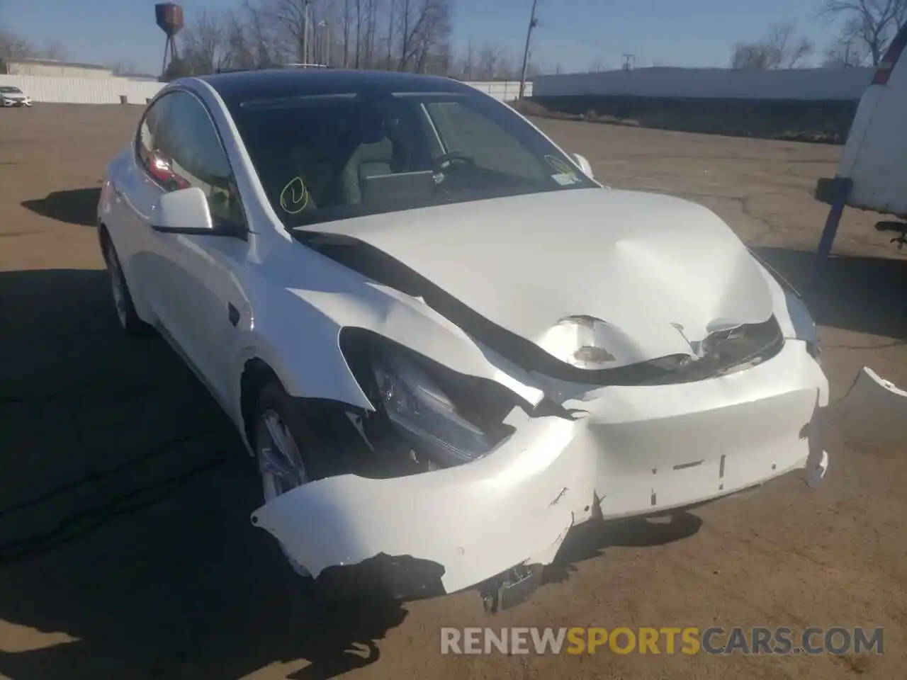 1 Photograph of a damaged car 5YJYGDEE2MF078149 TESLA MODEL Y 2021