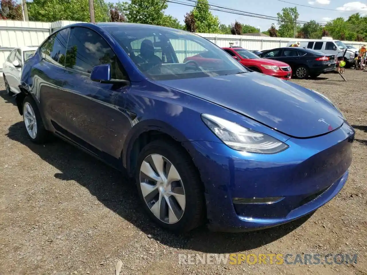 1 Photograph of a damaged car 5YJYGDEE2MF083433 TESLA MODEL Y 2021