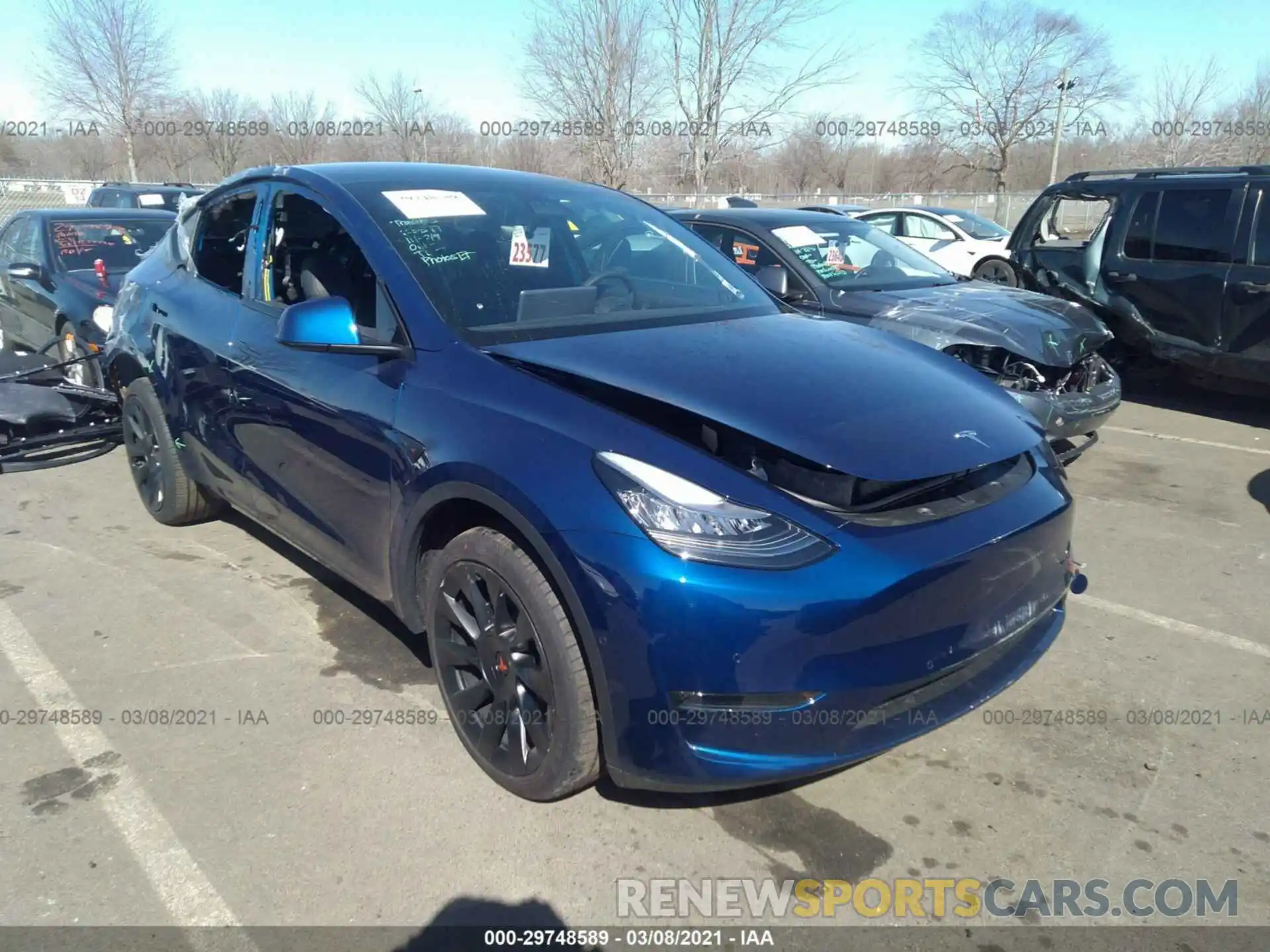 1 Photograph of a damaged car 5YJYGDEE2MF089541 TESLA MODEL Y 2021